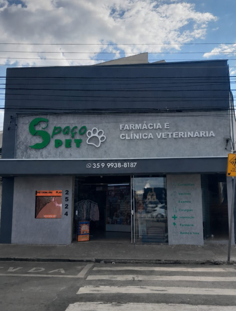 Fachada da clínica veterinária Spaço Pet em Pouso Alegre